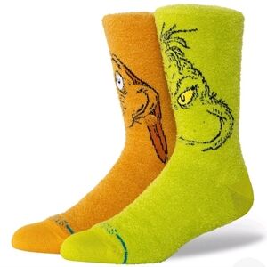 Stance Fuzzy Grinch And Max Crew Socks - Mens Large, Size 9-13